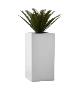 Donica kolumnowa z włókna szklanego BIAŁA POŁYSK | 85x41 cm