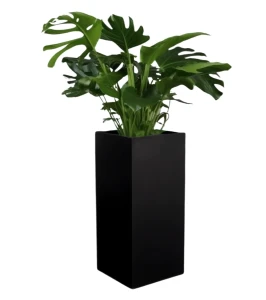 Donica kolumnowa z włókna szklanego CZARNA POŁYSK | 71x30 cm