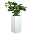 Duża biała donica 70 cm z włókna szklanego BIAŁA POŁYSK | 71x30 cm