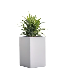 Donica kolumnowa z włókna szklanego BIAŁA POŁYSK | 58x41 cm