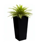 Donica czarna wysoka trapez 67 cm z włókna szklanego CZARNA POŁYSK | 31x67 cm