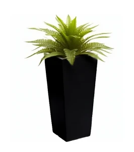 Donica czarna wysoka trapez 80 cm włókno szklane CZARNA POŁYSK | 36x80 cm