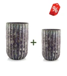 ZESTAW 2 x donica ceramiczna wysoka  Atlantis | 53/67 cm