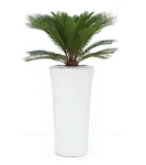 Donica wysoka 100 cm z włókna szklanego Parga BIAŁA | 52 x 100 cm