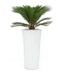 Donica wysoka 100 cm z włókna szklanego Parga BIAŁA | 52 x 100 cm