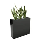 Donica prostokątna włókno szklane CZARNA POŁYSK | 55x60 cm
