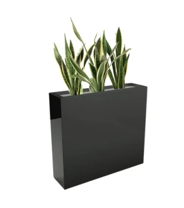 Donica prostokątna włókno szklane CZARNA POŁYSK | 55x60 cm