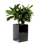 Donica kolumnowa z włókna szklanego CZARNA POŁYSK | 48x30cm