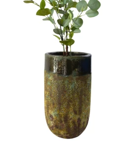 Donica ceramiczna wysoka 44 cm Atlantis ZIELONA | 26x44 cm