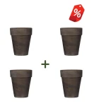 ZESTAW 4x donica z terakoty XL Basalt | 51x61 cm