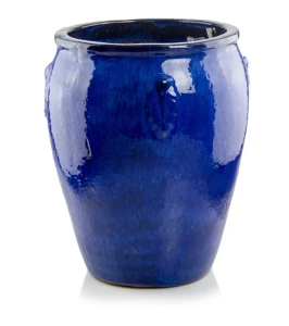 Donica ceramiczna duża szkliwiona dzban 49 cm NIEBIESKA | 49x48 cm