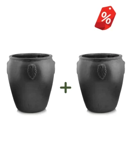 ZESTAW 2x donica ceramiczna szkliwiona dzban 49 cm GRAFIT| 49x48 cm