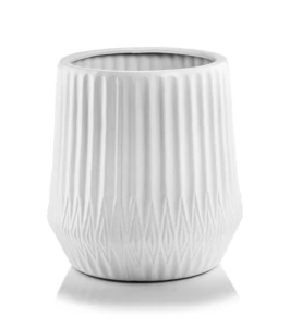 Donica ceramiczna szkliwiona owalna BIAŁA | 28x38 cm