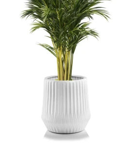 Biała donica ceramiczna szkliwiona okrągła | 21x34 cm