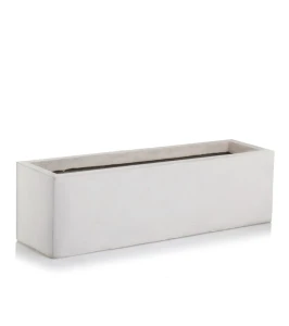 Donica prostokątna ceramiczna 80 cm imitacja betonu rynna JASNY SZARY | 80x30 cm