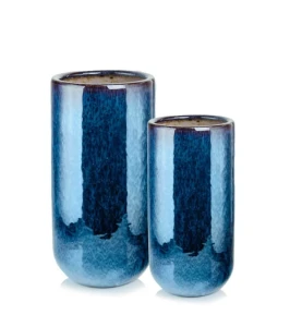 Zestaw Wysoka donica do salonu NIEBIESKA | 54/59 cm