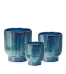 Zestaw Donica ozdobna do salonu NIEBIESKA | 19/24/29 cm
