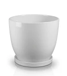 Doniczka ceramiczna z podstawką BIAŁA | 31x31