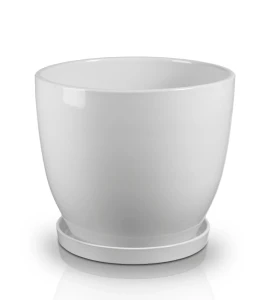 Doniczka ceramiczna z podstawką BIAŁA | 31x31