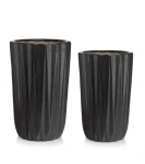 Zestaw Donice wysokie ceramiczne do salonu CZARNY MAT | 56/59 cm