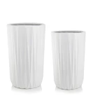 Zestaw Donice wysokie ceramiczne do salonu BIAŁE | 56/59 cm