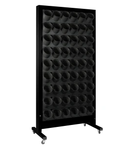 Zielona ściana mobilna z aluminium czarna | 102x199 cm