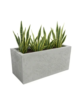 Donica długa 90 cm imitacja betonu z włókna szklanego | 90x40x40 cm