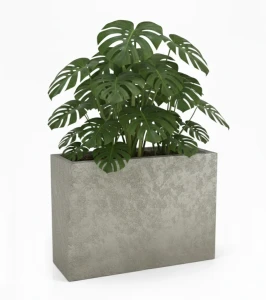 Donica długa 90 cm imitacja betonu z włókna szklanego | 90x30x70cm