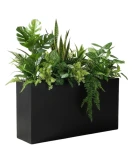 Donica prostokątna wysoka z włókna szklanego CZARNA| 90x70 cm