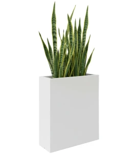 Donica prostokątna wysoka 75 cm włókno szklane BIAŁA POŁYSK | 55x75 cm