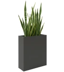 Wysoka donica prostokątna 75 cm włókno szklane ANTRACYT MAT | 55x75 cm