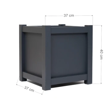 donica metalowa jasny grafita 37x37x40cm