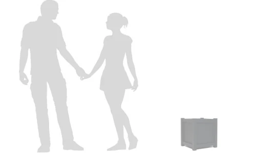 donica metalowa jasny grafit 37x37x40cm