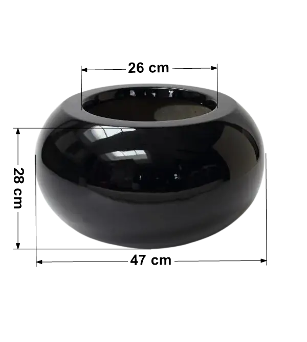 donica okrągła 47x28 cm czarna